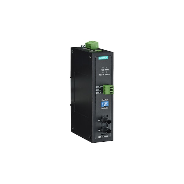 Indust. Can Bus To Fiber Optic Converter, St Multi-Mode, 0 To 60 Degrees C